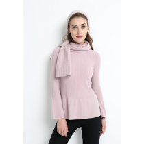 Wholesale fashion pure cashmere women sweater with pink color China manufacturer