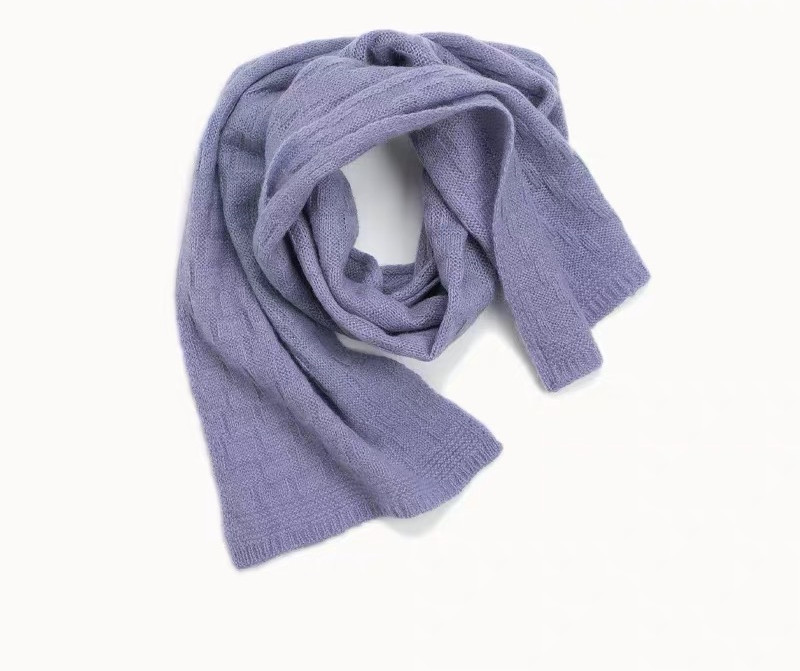 gril's solid colour pure cashmere scarf for fall winter