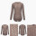 maglia da donna a maniche lunghe in seta cashmere con colore marrone