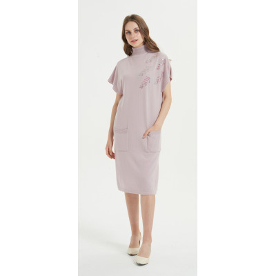 wholesale private label high quality pure cashmere dress with hand embroidery with low price