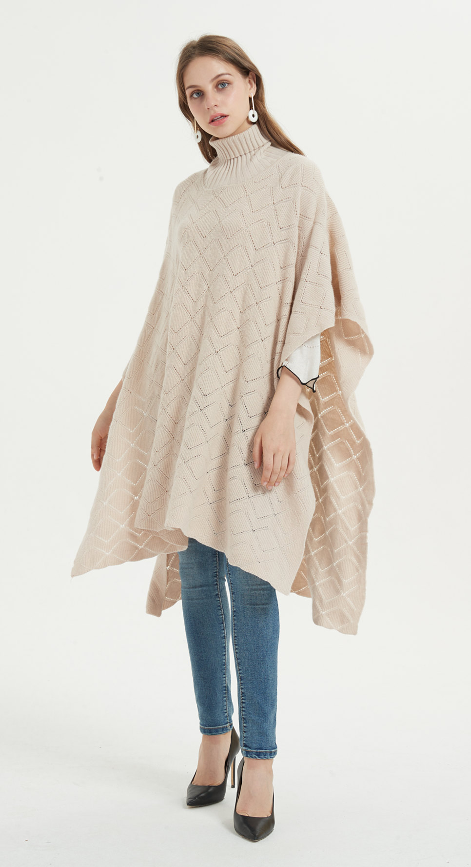 poncho da donna in cashmere