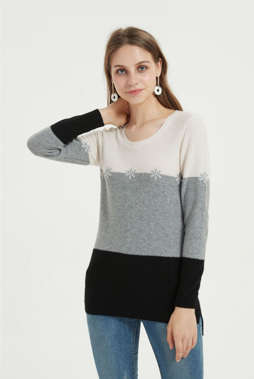 модный женский кашемировый свитер с ручной вышивкой