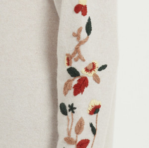 suéter de mujer de cachemira pura de moda de bordados a mano para otoño invierno