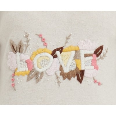 wholesale OEM design women high quality cashmere sweater with hand hand embroidery