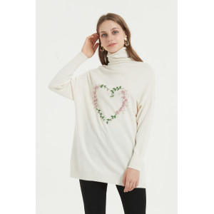 wholesale high quality cashmere sweater with hand embroidery with ODM design