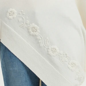 wholesale high quality new design pure cashmere ladies poncho with hand embroidery