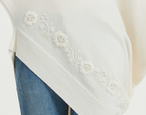 nuevo diseño poncho de cachemira pura para damas con bordado a mano
