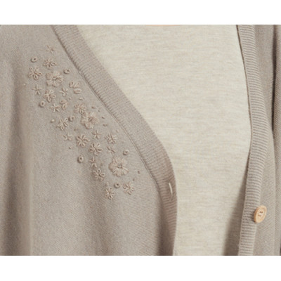New design high quality pure cashmere women cardigan with hand embroidery in cheap price