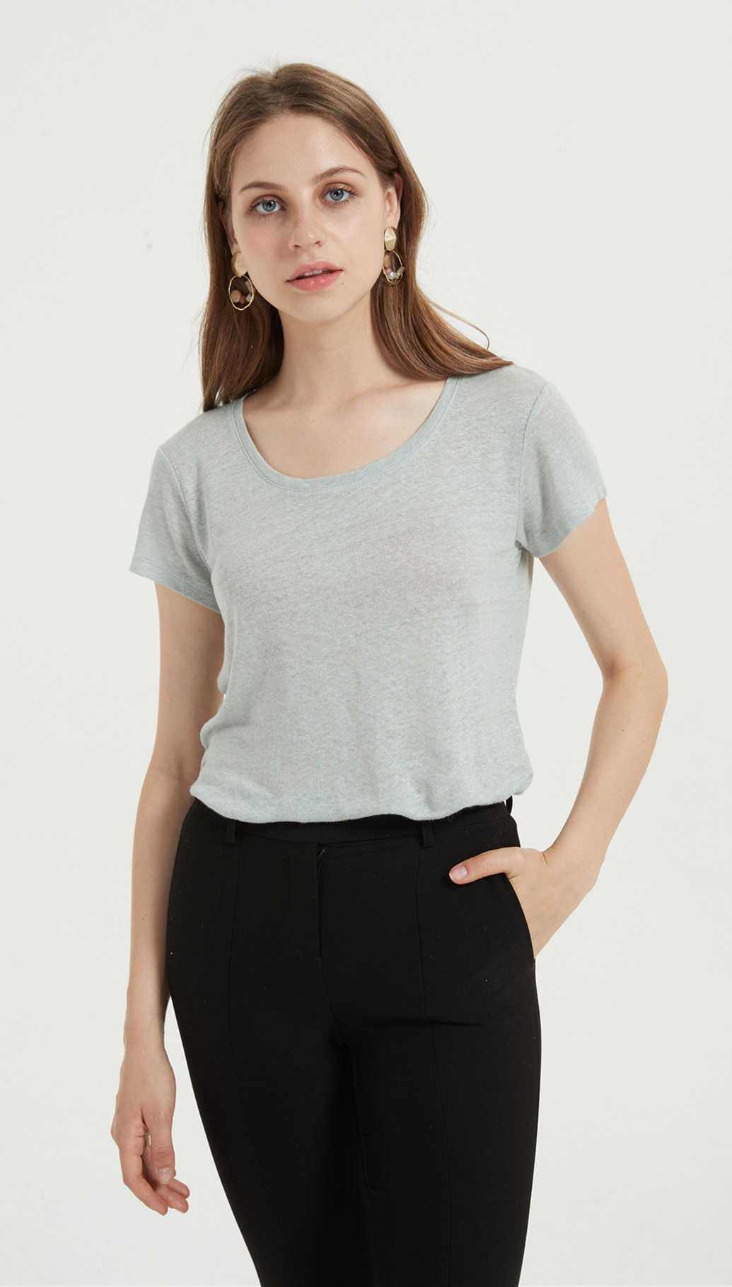 camiseta de mujer en mezcla de algodón