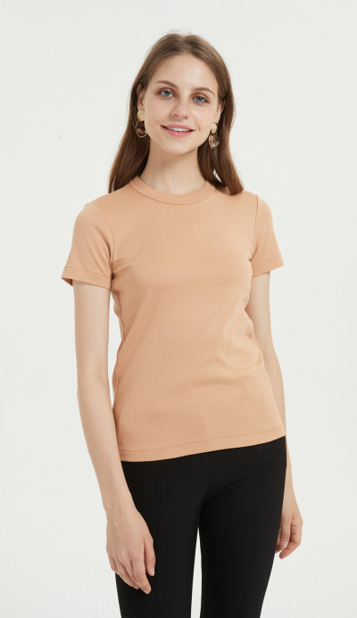 いくつかの色が利用可能なカジュアルな綿混紡の女性のTシャツ