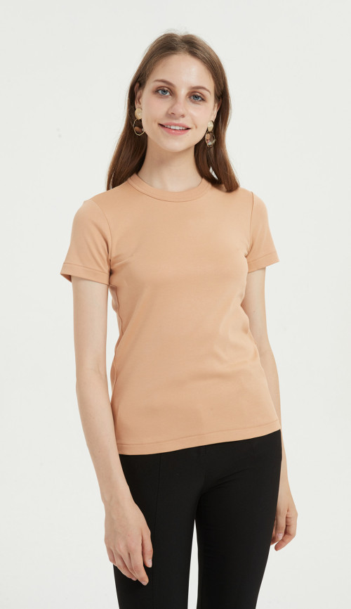 camiseta casual de mujer en mezcla de algodón con varios colores disponibles