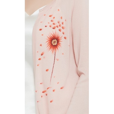 wholesale women latest hand printed silk cashmere sweater in reasonable price