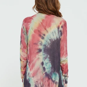custom design women latest tie dye printing silk cashmere sweater in reasonable price