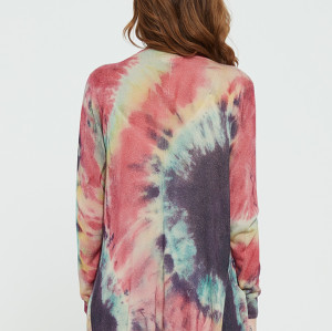 maglione da donna in puro cashmere con stampa tie dye per la primavera