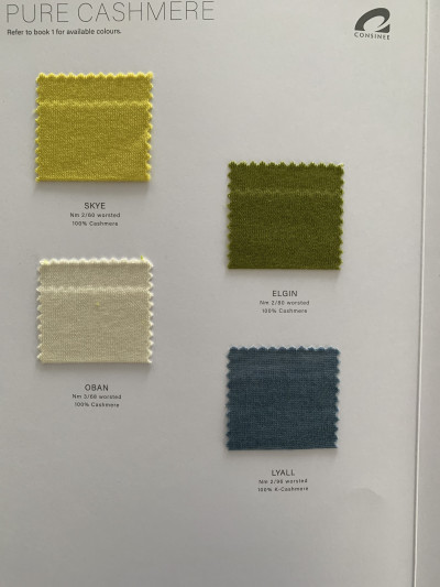 Ewsca cashmere blend colors cards with all materials for spring