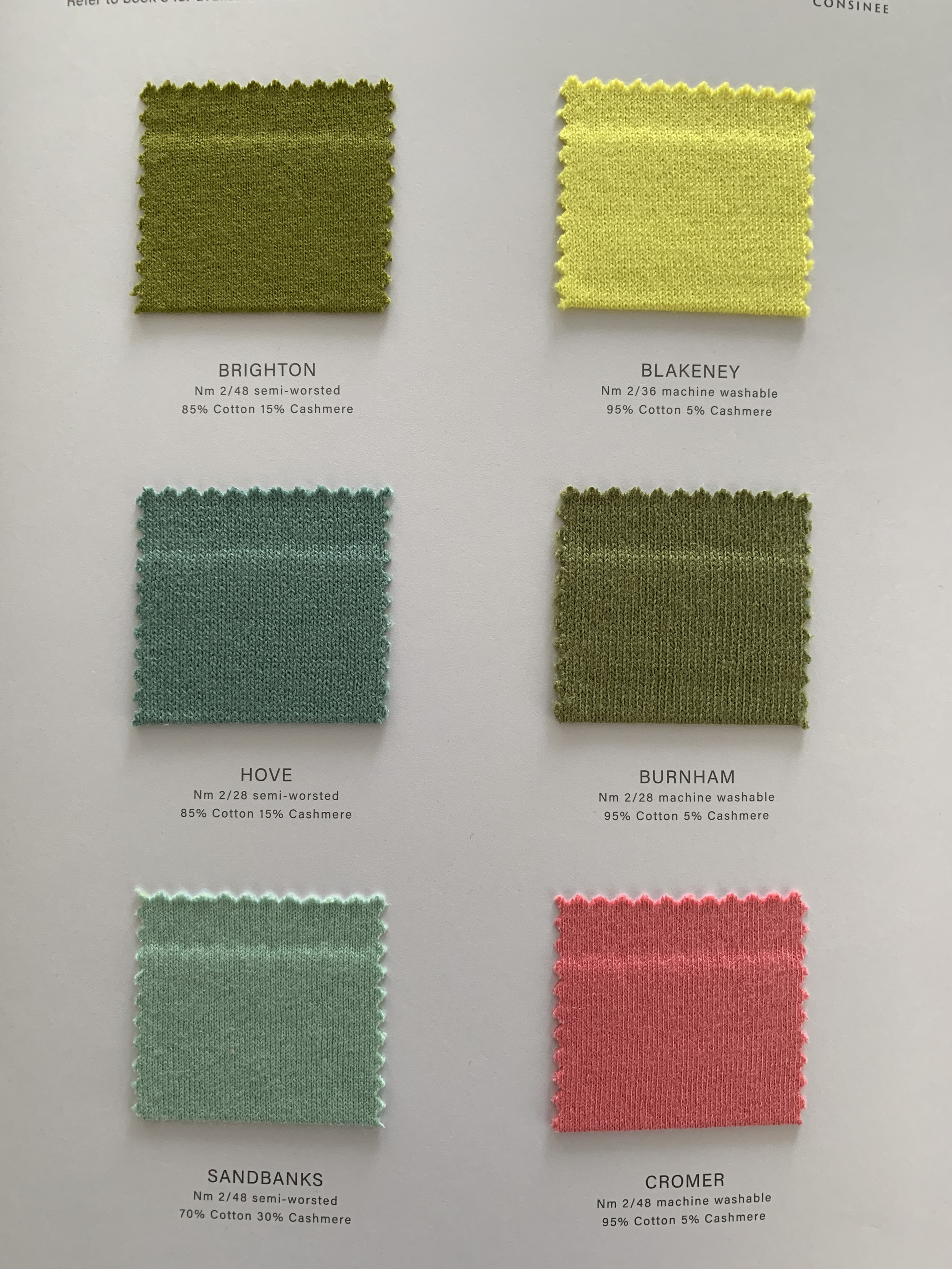 Ewsca spring cashmere blend colors cards with all materials