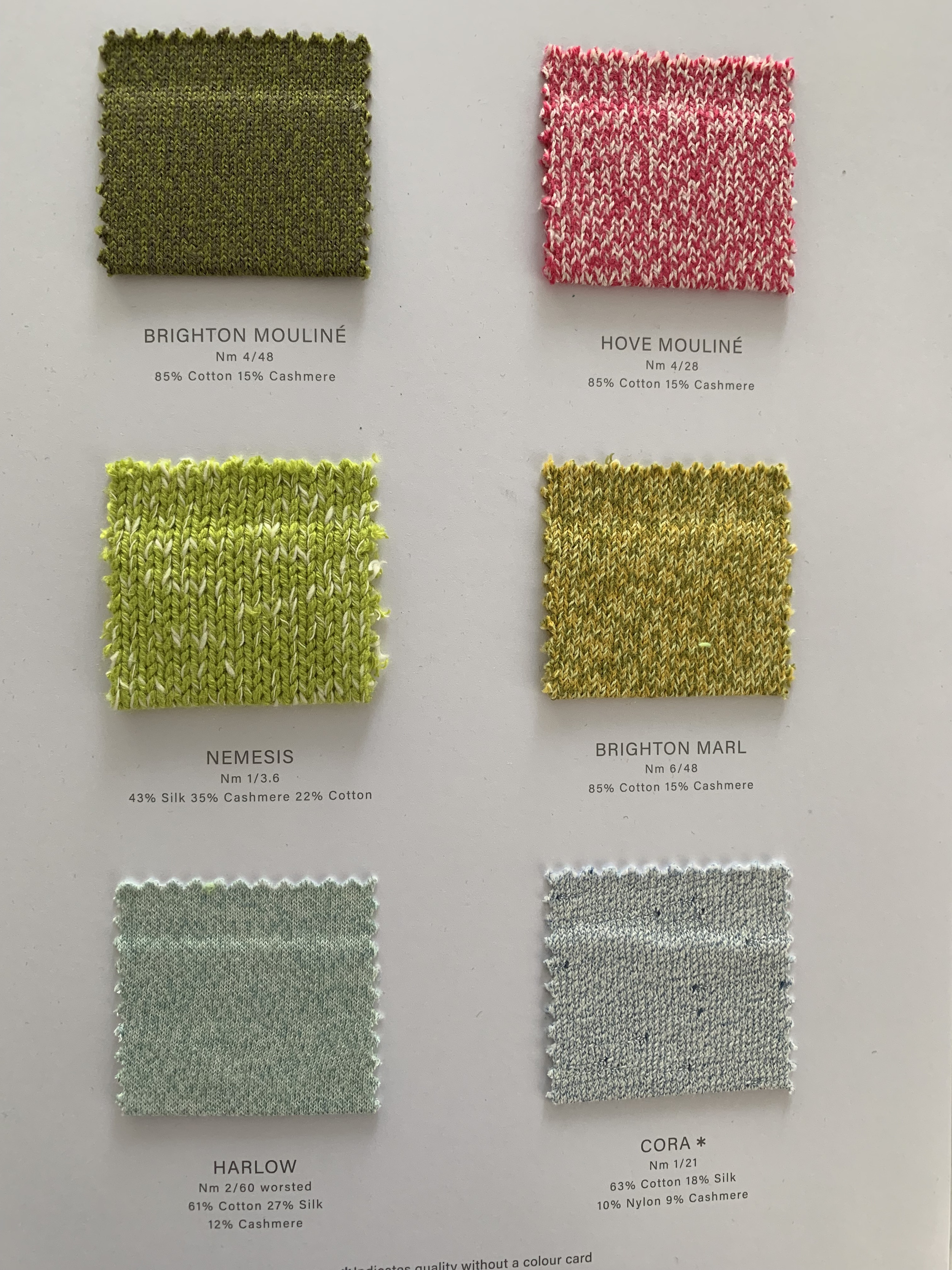 Ewsca spring cashmere blend colors cards with all materials