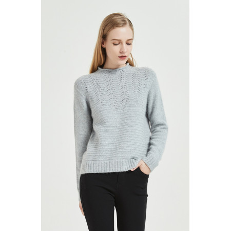 wholesale women seamless cashmere sweater in high quality cashmere yarns with OEM design in low price