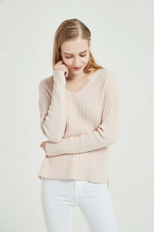 suéter de mujer de cachemir puro de alta calidad con tecnología sin costuras