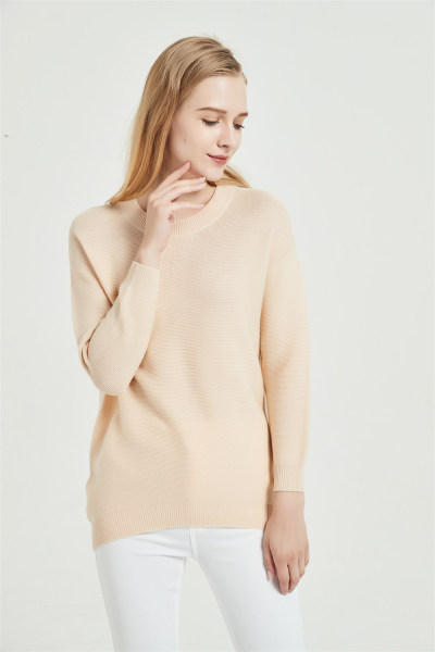 maglione da donna in puro cashmere di nuovo design con colori naturali