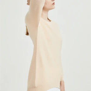 seamless cashmere supplier new design pure cashmere women sweater with high quality cashmere yarns