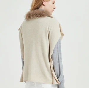 chinese cashmere knitwear supplier pure cashmere women poncho in high quality cashmere