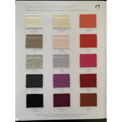 Ewsca spring new fancy color cards with silk cashmere mix