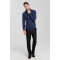 Wholesale high quality men blue zipper with half high collar cashmere cardigan China vendor