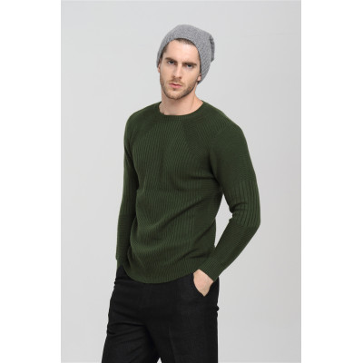 Wholesale high quality men long sleeve crew neck knitted cashmere sweater China manufacturer