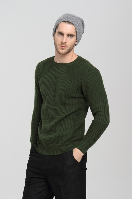 Wholesale high quality men long sleeve crew neck knitted cashmere sweater China manufacturer