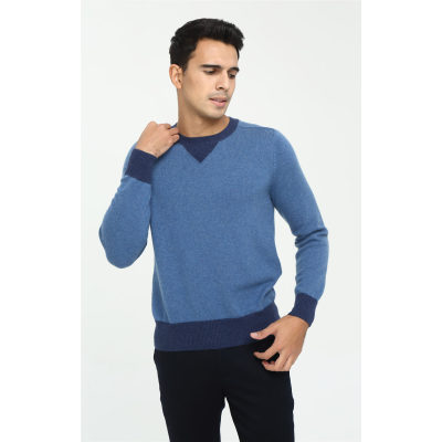 Wholesale custome design men's crew neck constrast colour cashmere sweater with cheap price China