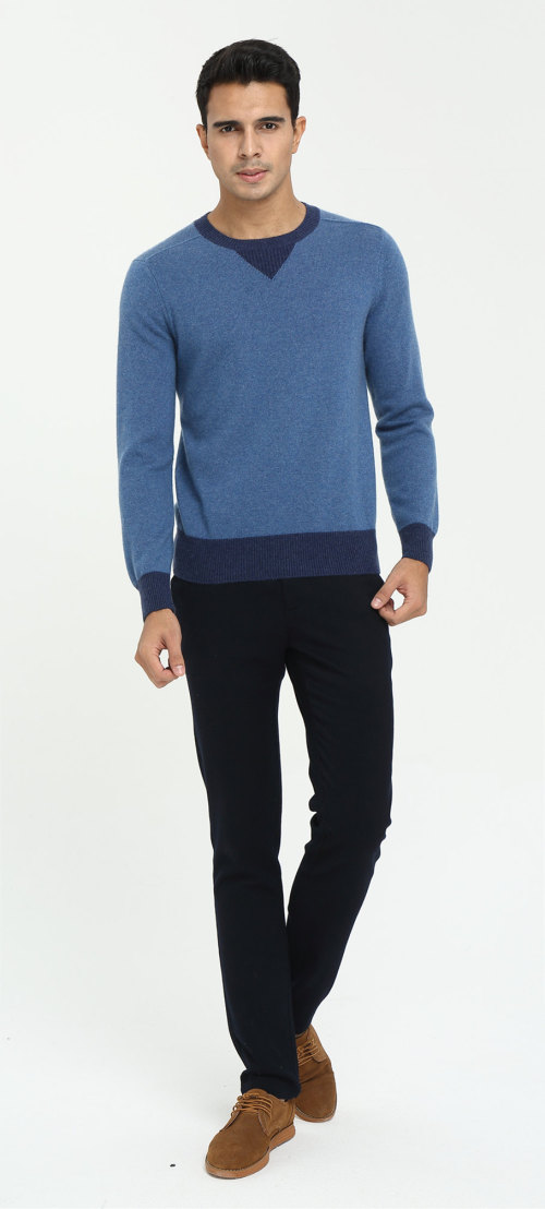 цвет мужской кашемировый свитер с круглым вырезом