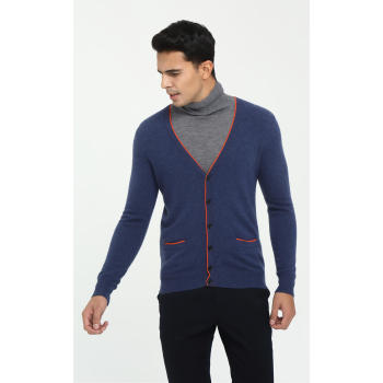 Wholesale new design high quality mens 100%cashmere cardigan for fall winter China manufacturer