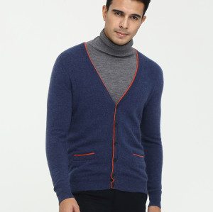 Wholesale new design high quality mens 100%cashmere cardigan for fall winter China manufacturer