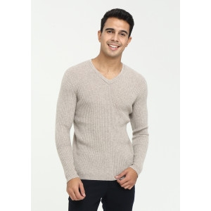 Wholesale custom design high quality men's long sleeve v-neck cashmere sweater for fall winter