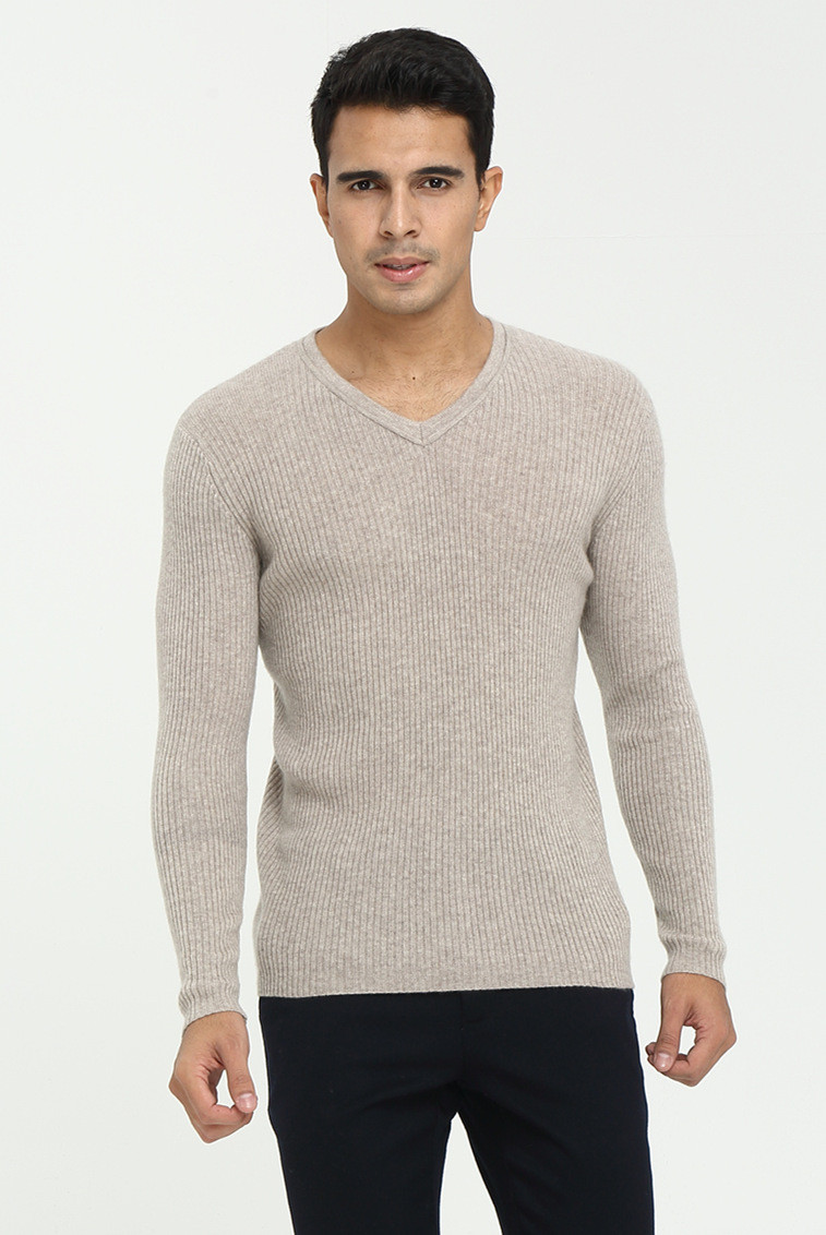 Herren V-Ausschnitt Herbst Winter Pure Cashmere Sweater