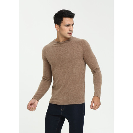 maglia da uomo in cashmere a manica lunga girocollo per l'autunno inverno