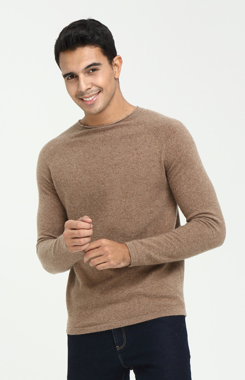 suéter de cachemira con cuello redondo y manga larga para hombre para otoño invierno
