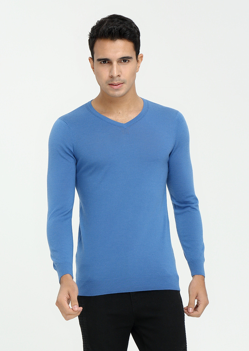 men long sleeve v-neck cashmere sweater for fall winter