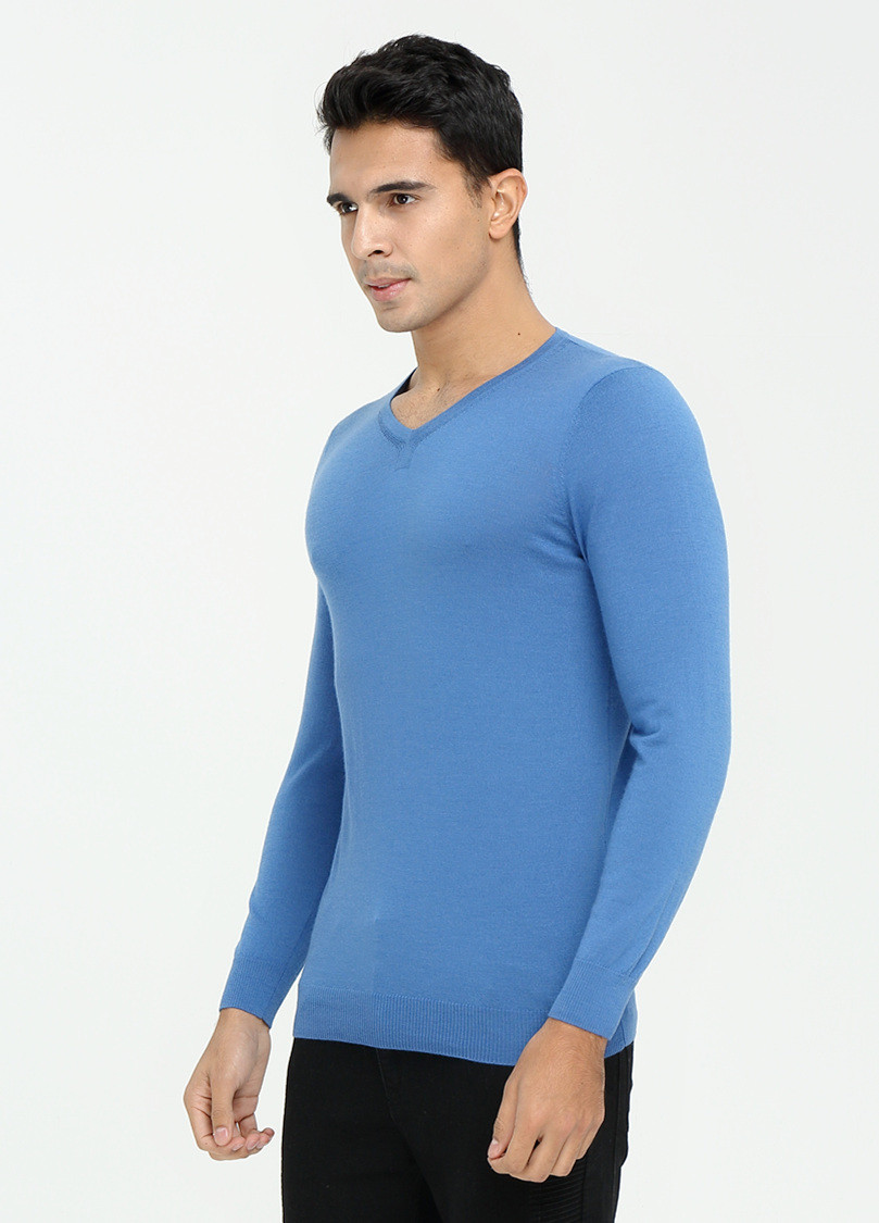 men long sleeve v-neck cashmere sweater for fall winter