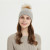 Wholesale high quality cable rib cashmere hat/beanie with stone and fur pom pom