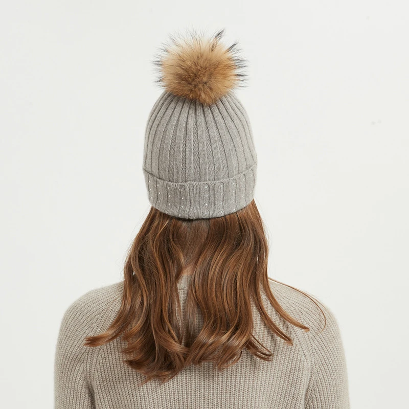 cable rib cashmere beanie