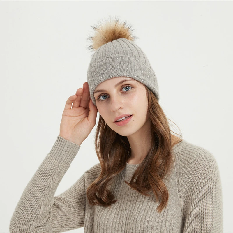 cable rib cashmere beanie