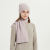 Wholesale women's wool cashmere rib with stones hat and scarf suit China factory