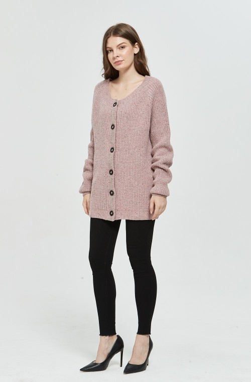 Custom design private label high quality ladies lambswool cardigan sweater OEM  tailor-made product