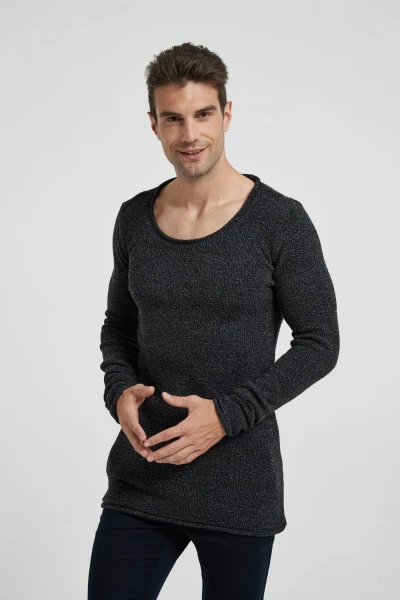 New design fashion men's  merino wool round neck jumper sweater in high quality by Chinese supplier