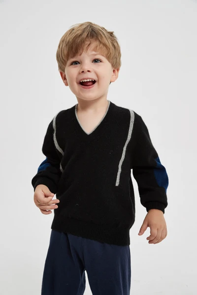 Wholesale boy's high quality v-neck 100%cashmere pullover sweater in cheap price by Chinese vendor