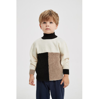 Chinese wholesale high quality boy's turtleneck pure cashmere pullover sweater in multi colors