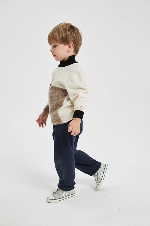 Chinese wholesale high quality boy's turtleneck pure cashmere pullover sweater in multi colors