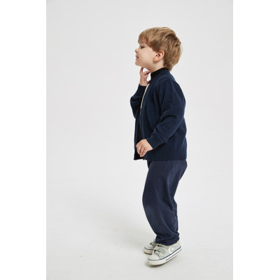 Private label boy's pure cashmere cardigan sweater with pockets in high quality from Chinese factory